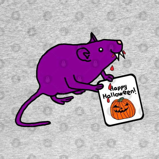 Vampire Horror Rat with Halloween Card by ellenhenryart